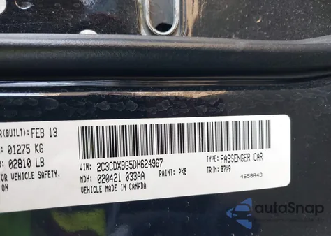 2013 Dodge Charger Se from USA, damaged, VIN 2C3CDXBG5DH624967